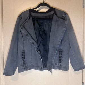 Harley Davidson gray studded denim jacket size xl